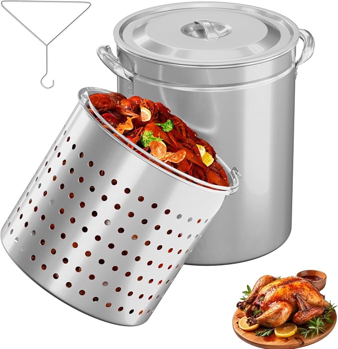 ROVSUN 62-Quart stainless steel turkey fryer and seafood boil pot