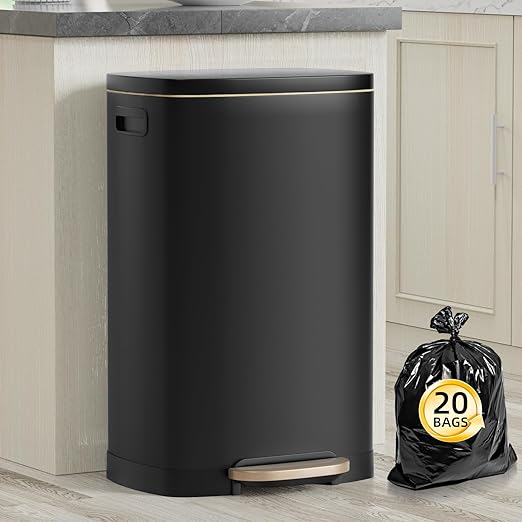 KdbK 13 gallon stainless steel kitchen trash can with lid