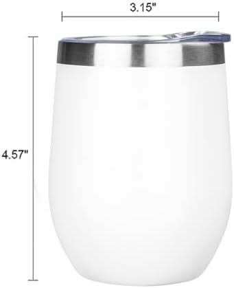 MEZMUT 12oz Insulated Wine Tumbler Glass Bulk with Lid(White,4 Pack) - Image 5