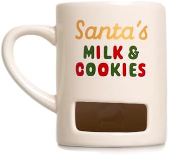 Pearhead Santa's Milk & Cookies Christmas Mug, Holiday Home Décor, 9 oz by Pearhead