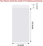 6x12 In Self Sealing Cellophane Bags, Clear Cellophane Bags 200PCS - Image 2