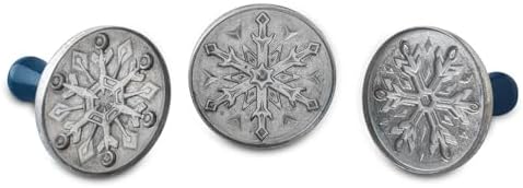 Nordic Ware Snowflake Cookie Stamps (Set of 3), Sturdy Cast Aluminium Cookie Stamp Set, Cookie Press Set Made in the USA, Sturdy and Durable Biscuit Maker Press Set by NordicWare