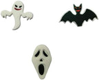 Halloween Cakes Decorations 15pcs Edible Ghost Bat Face Shaped Hard Sugar Icing Decorations Cupcake Toppers for Baking Cookie Ice Cream Candy Decoration - Image 2