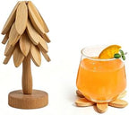 Wooden Tree-Shaped Coasters Set for Coffee Table, Kitchen by YUOYAR