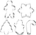 Christmas Cookie Cutter Set - 5 Piece Holiday Cookies Molds - Snowman, Christmas Tree, Gingerbread Man, Candy Cane, Snowflake by SOSOHOME