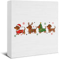 Dachshund Christmas Decor, Cute Wiener Dog Wooden Sign for Christmas by EUDOSI