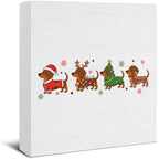 Dachshund Christmas Decor, Cute Wiener Dog Wooden Sign for Christmas by EUDOSI