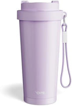 YOME 17oz Light Purple Ceramic Lined Insulated Coffee Mug with Infuser for Women Gift | One-handed Pop Open Lid | Stainless Steel |Keep Drinks Cold and Hot| 100% Leak Proof by KEEPCOOLSTAYYOU