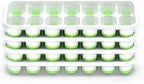 ChefAide Ice Cube Tray with Lid, 4 Packs 56 Cubes Durable Stackable Ice Cube - Image 8