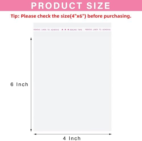 4x6 In Cookie Bags Clear Self Sealing Cellophane Treat Bags 200Pcs - Image 2