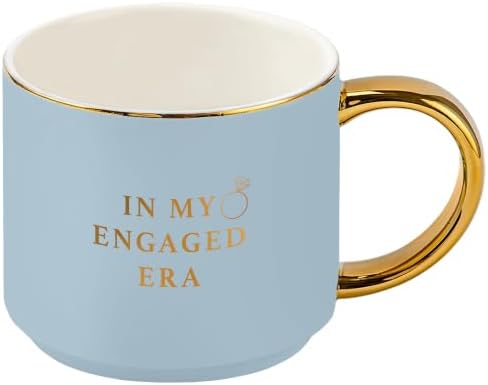 Sweet Water Decor In My Engaged Era Mug, 14oz Fine Bone China Cup for Tea & Coffee, Gold Handle & Rim, Engagement Gift for Fiancee & Bride-to-be, Bridal Shower Decoration and Gift for Future Wife by SweetWaterDecor