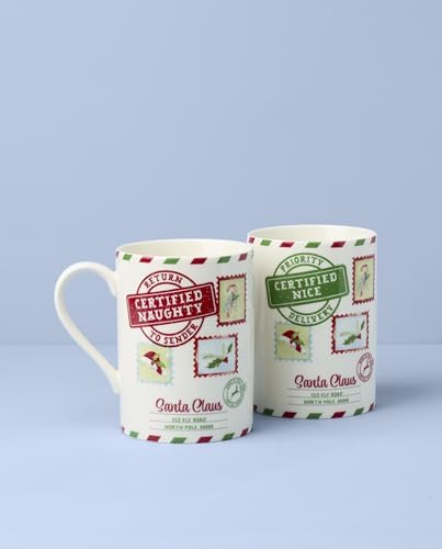 Lenox Holiday Naughty & Nice Porcelain Christmas Mug Set for 2, 16oz - Image 3