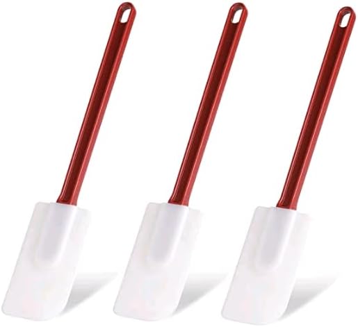 Silicone Rubber Spatula Set of 3, 14 Inch High Heat Commercial Spatula by Heffiso+Silicone+Utensils