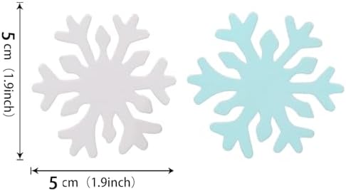 50PCS Edible Snowflakes for Cake Decorating Edible Christmas Cake Decorations Wafer Paper Snowflake Sprinkles Cupcake Toppers for Christmas Winter Holiday Frozen Theme Party Supplies （Blue+White mix） - Image 2