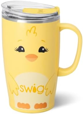 Swig Life 18oz Insulated Travel Mug with Handle & Lid, Spring Chick by SwigLife