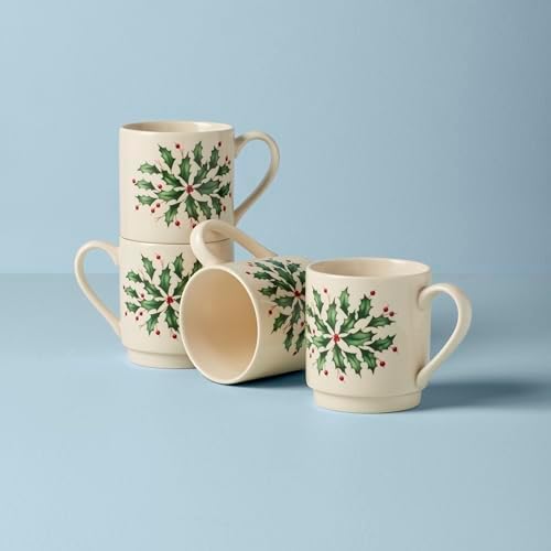 Lenox 853763 Holiday 4-Piece Stackable Mug Set, Christmas Dinnerware, Hosting - Image 5