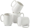 HASENSE Coffee Mugs, 15oz Clay-Infused White Ceramic Coffee Cups Set of 4 by Hasense