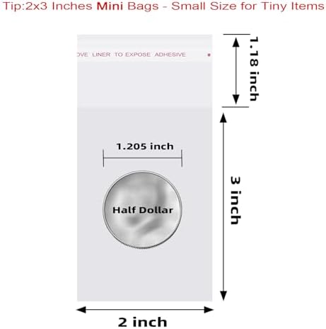 2x3 Inches Mini Self Sealing Cellophane Bags 200Pcs - Image 2