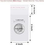2x3 Inches Mini Self Sealing Cellophane Bags 200Pcs - Image 2