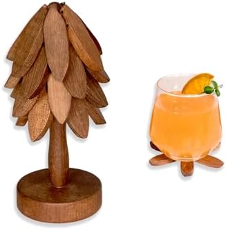 Wooden Tree-Shaped Coasters Set for Coffee Table, Kitchen by YUOYAR