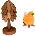 Wooden Tree-Shaped Coasters Set for Coffee Table, Kitchen by YUOYAR