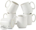 HASENSE Coffee Mugs Set of 6, 15 oz Ceramic Coffee Cups, Clay-Infused White by Hasense