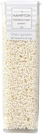 White Sprinkles Jimmies 4 oz, Sprinkles For Cake Decorating, Baking, Ice Cream & More, The Hampton Candy Company - Image 4