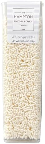 White Sprinkles Jimmies 4 oz, Sprinkles For Cake Decorating, Baking, Ice Cream & More, The Hampton Candy Company - Image 4