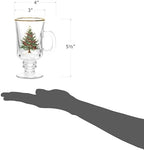Red Co. Set of 4 Clear Glass 8 Fl Oz Christmas Tree Drinking Tumblers with Gold Rim – Irish Coffee Mug - Image 5