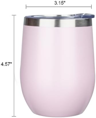MEZMUT 12 Oz Insulated Wine Tumbler with Lid Wine Glass Cup(Light Purple,1) - Image 3