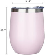 MEZMUT 12 Oz Insulated Wine Tumbler with Lid Wine Glass Cup(Light Purple,1) - Image 3