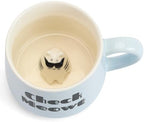 Cute Cat Ceramic Coffee Mug Hidden 3D Animal In Cup Ideal Creative Holiday Gifts Christmas and Birthday Gifts for Animal Lovers Family Kids Friends Colleagues 12OZ (White and Black) by Unknown