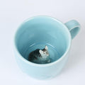 Cute Wolf Ceramic Coffee Mug Hidden 3D Animal In Cup Ideal Creative Holiday Christmas and Birthday Gifts for Animal Lovers Family Kids Friends Colleagues 12OZ (Dark Gray) by Unknown
