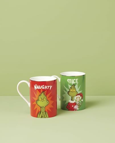 Lenox Grinchmas Naughty and Nice Porcelain Christmas Mug Set for 2, 16oz - Image 3