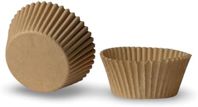 200 Paper Cupcake Liners, Muffin Liners or Baking Cups for Desserts, Muffins, Cupcakes and More Treats; Grease Proof, No Smell, Food Grade, Nut Serving Containers (Brown) - Image 2