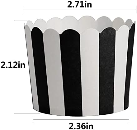 50 Pack Muffin Liners Baking Paper Cups Black and White - Image 2