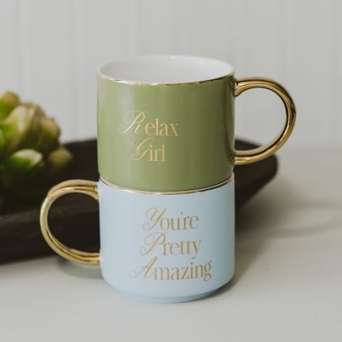 Sweet Water Decor Relax Girl Coffee Mug, 14oz Fine Bone China Cup - Image 3