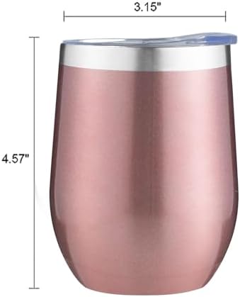 MEZMUT 120oz Insulated Wine Tumbler with Lid Wine Glass(Rose Gold,4 Pack) - Image 6