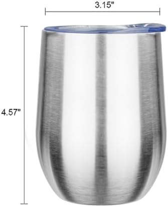 MEZMUT 12oz Insulated Wine Tumbler with Lid Wine Glass Cup(Silver,1) - Image 3