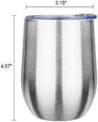 MEZMUT 12oz Insulated Wine Tumbler with Lid Wine Glass Cup(Silver,1) - Image 3