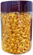 Sentovac Gold Star Sprinkles Edible Sugar for Cake Decorating Mix Sizes Gold Star Sprinkles Cake Topper Cupcake Cookie Baking Decorations Halloween Christmas Wedding Supplies 4.23oz - Image 5