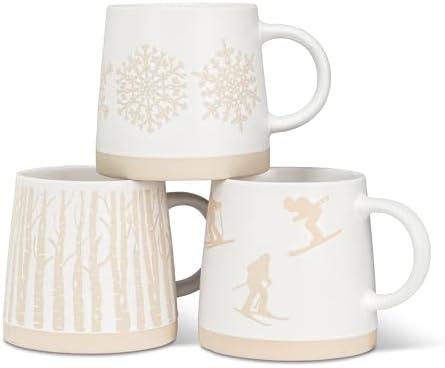 Abbott Collection Wide Base Mug with Skiers - Image 5