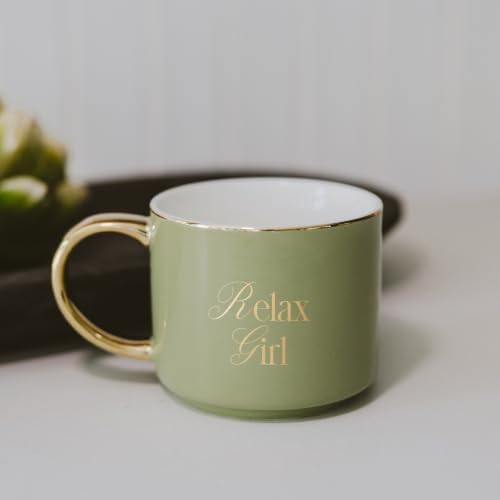 Sweet Water Decor Relax Girl Coffee Mug, 14oz Fine Bone China Cup - Image 2