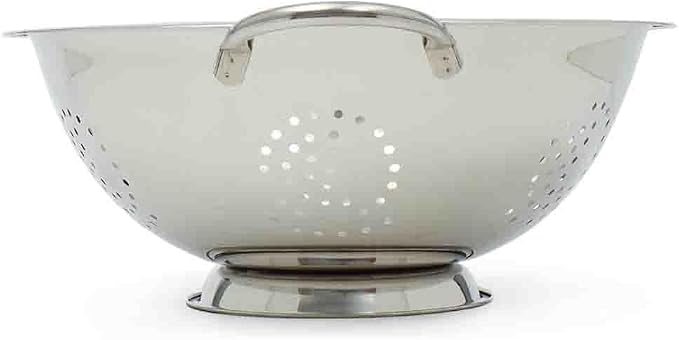 Metal Colander with Stainless Steel Finish by Home Basics, 7 QT | Large - Image 3