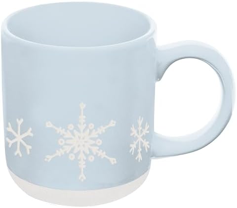Sweet Water Decor Snowflake Coffee Mug, 14oz Stoneware Christmas Mug, Dishwasher & Microwave Safe, Large Holiday Winter Cup for Coffee, Tea & Hot Chocolate, Stocking Stuffer Gifts for Women by SweetWaterDecor