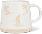 Abbott Collection Wide Base Mug with Skiers by AbbottCollection
