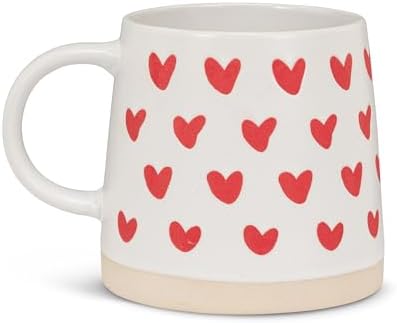 Abbott Collection Wide Base Mug with Hearts by AbbottCollection