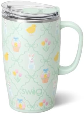 Swig Life 18oz Insulated Travel Mug with Handle & Lid, Hoppy Easter by SwigLife