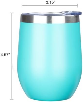 MEZMUT 12 Oz Insulated Wine Tumbler Bulk with Lid Wine Glass(Teal,4 Pack) - Image 6