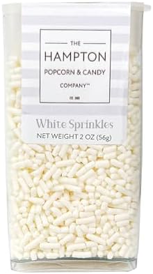 White Sprinkles Jimmies 2 oz, Sprinkles For Cake Decorating, Baking, Ice Cream & More, The Hampton Candy Company - Image 4